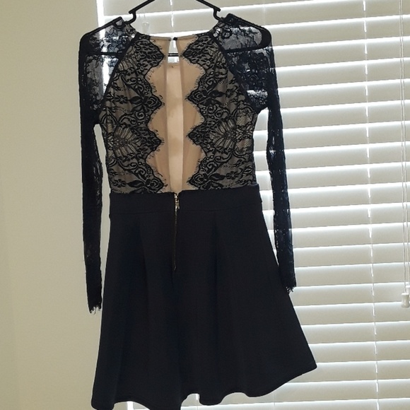 Charlotte Russe Navy long sleeve skater dress - Picture 2 of 5